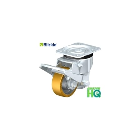 Casterhq 3-1/8"x1-1/8" Wheel, Blickle Leveling Caster W/ Fixed Foot and He HRLK-ALTH-80K-HN